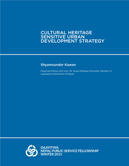 Cultural Heritage Sensitive Urban Development Strategy