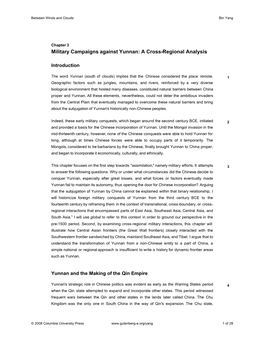 Chapter 3 Military Campaigns Against Yunnan: a Cross-Regional Analysis