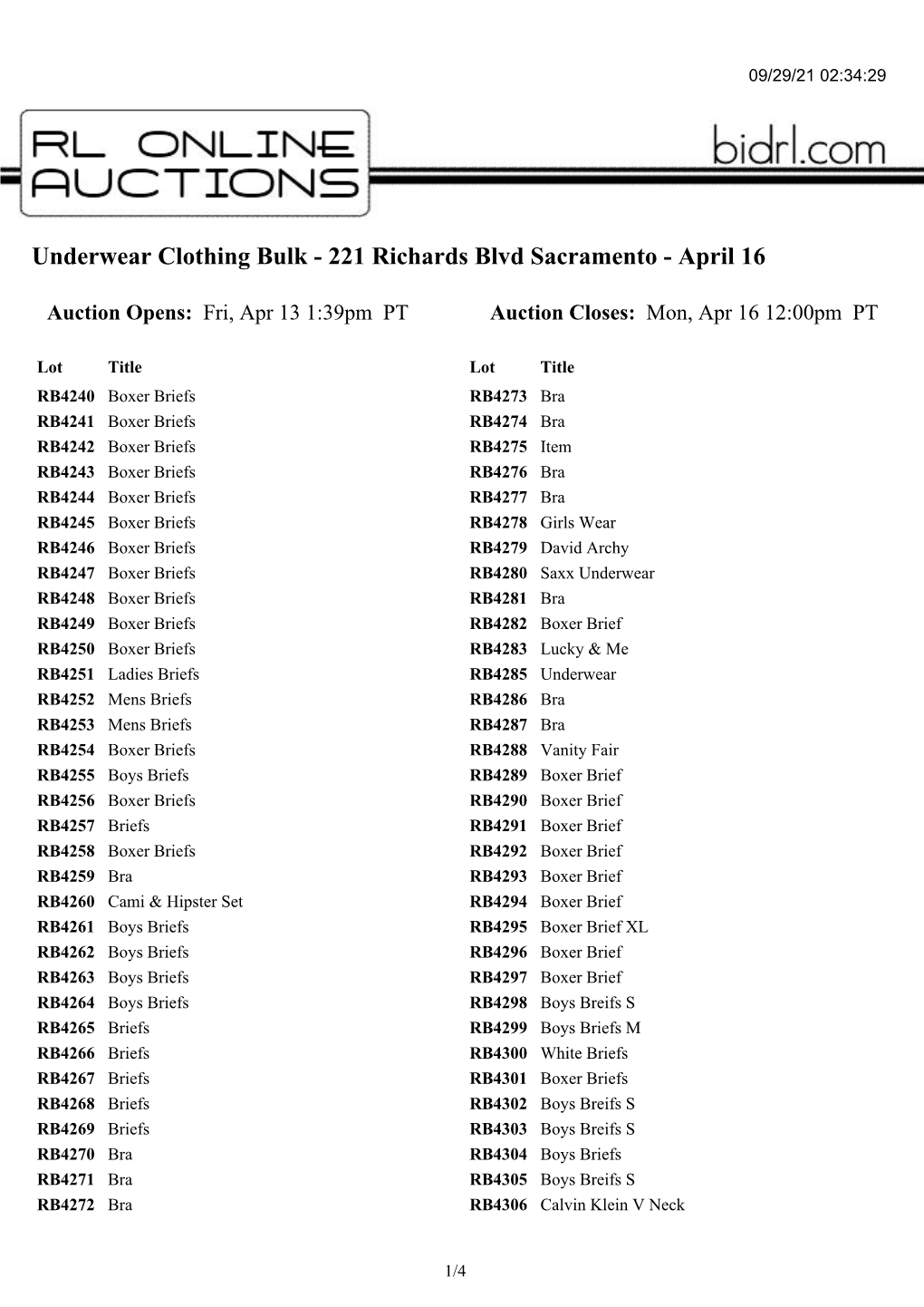 Underwear Clothing Bulk - 221 Richards Blvd Sacramento - April 16