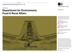 Departmental Overview 2015-16 Deaprtment for Environment Food