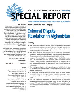 Informal Dispute Resolution in Afghanistan