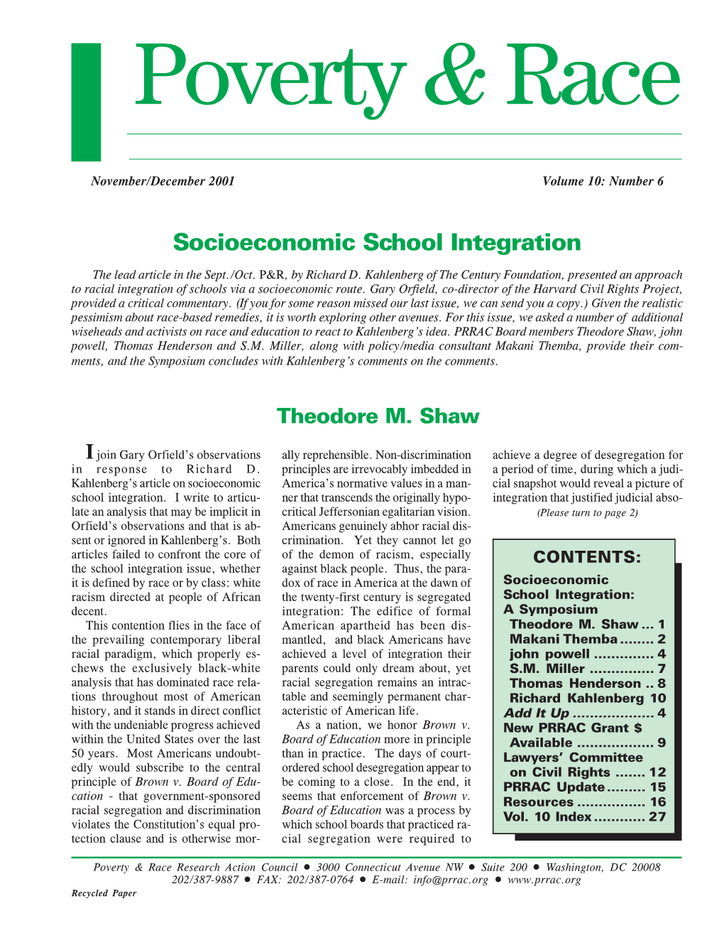 Socioeconomic School Integration