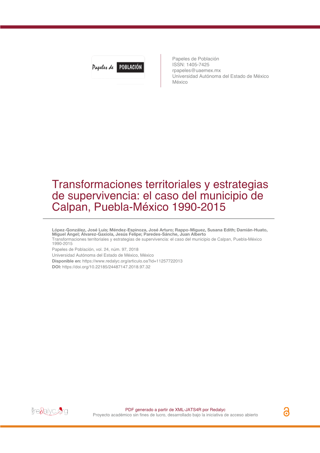 El Caso Del Municipio De Calpan, Puebla-México 1990-2015