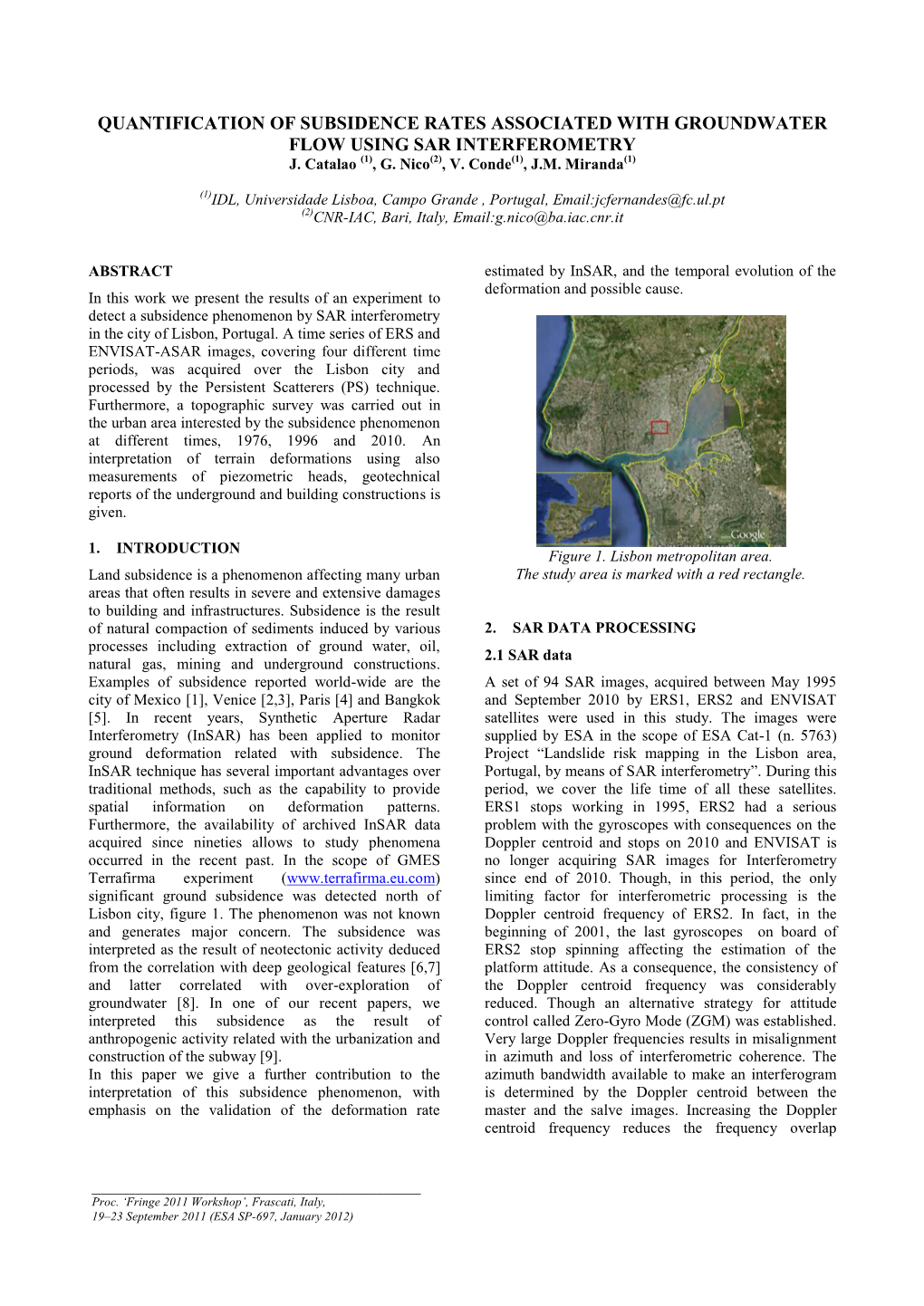 Quantification of Subsidence Rates Associated with Groundwater Flow Using Sar Interferometry J