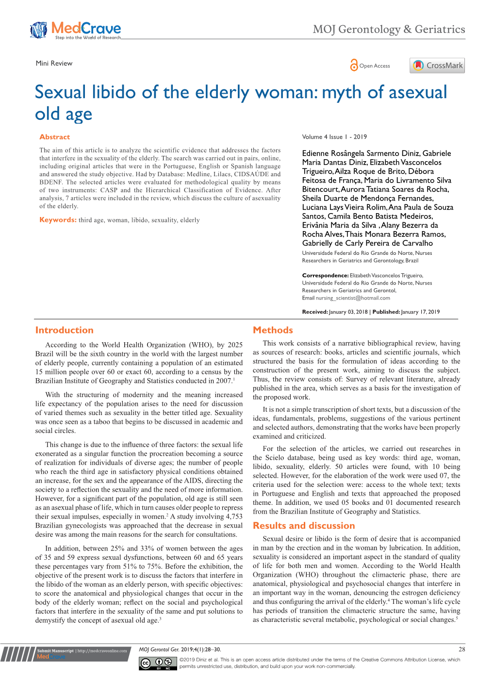 Sexual Libido of the Elderly Woman: Myth of Asexual Old Age