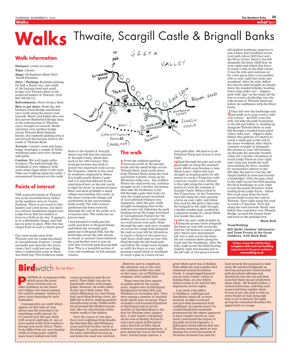 Thwaite, Scargill Castle & Brignall Banks