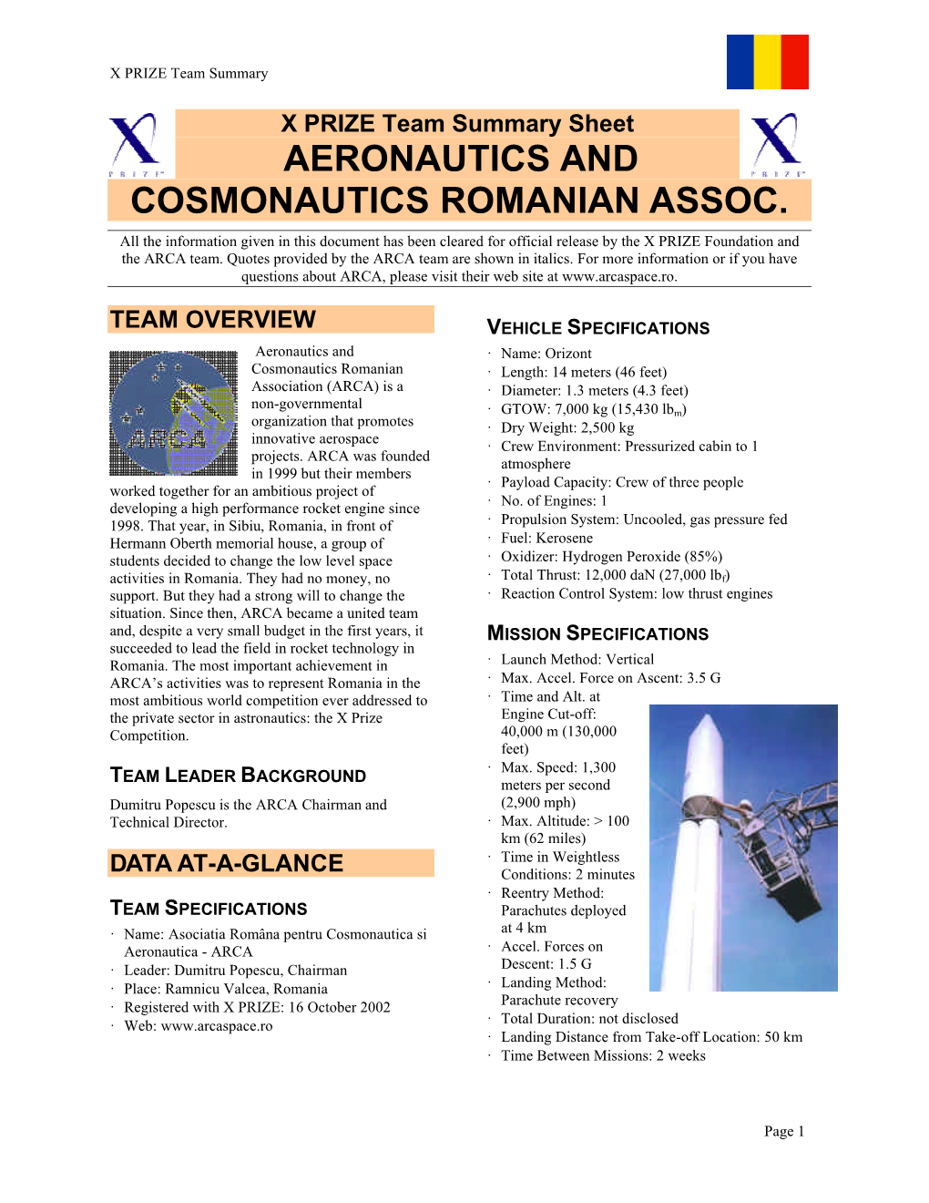 Aeronautics and Cosmonautics Romanian Assoc