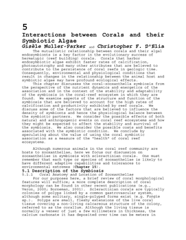 Interactions Between Corals and Their Symbiotic Algae Gisèle Muller-Parker and Christopher F