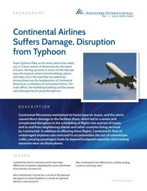 Continental Airlines Suffers Damage, Disruption from Typhoon