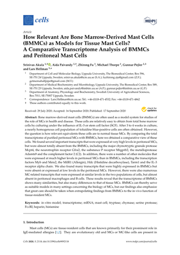 How Relevant Are Bone Marrow-Derived Mast Cells (Bmmcs) As Models for Tissue Mast Cells? a Comparative Transcriptome Analysis of Bmmcs and Peritoneal Mast Cells