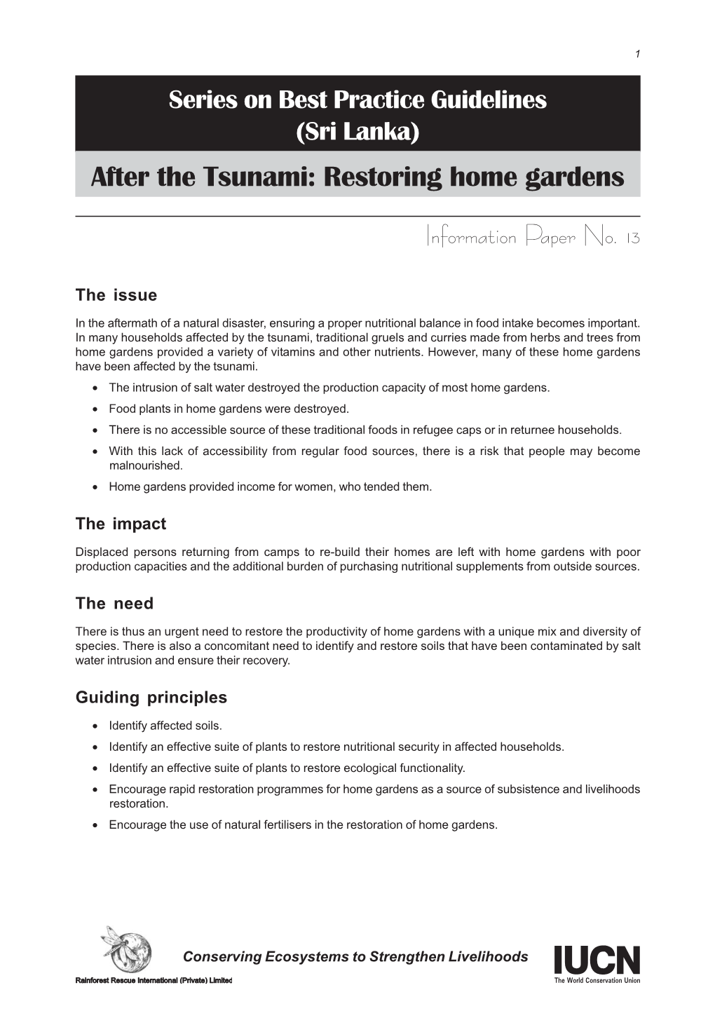 After the Tsunami: Restoring Home Gardens