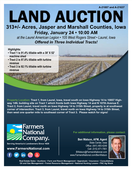 313+/- Acres, Jasper and Marshall Counties, Iowa