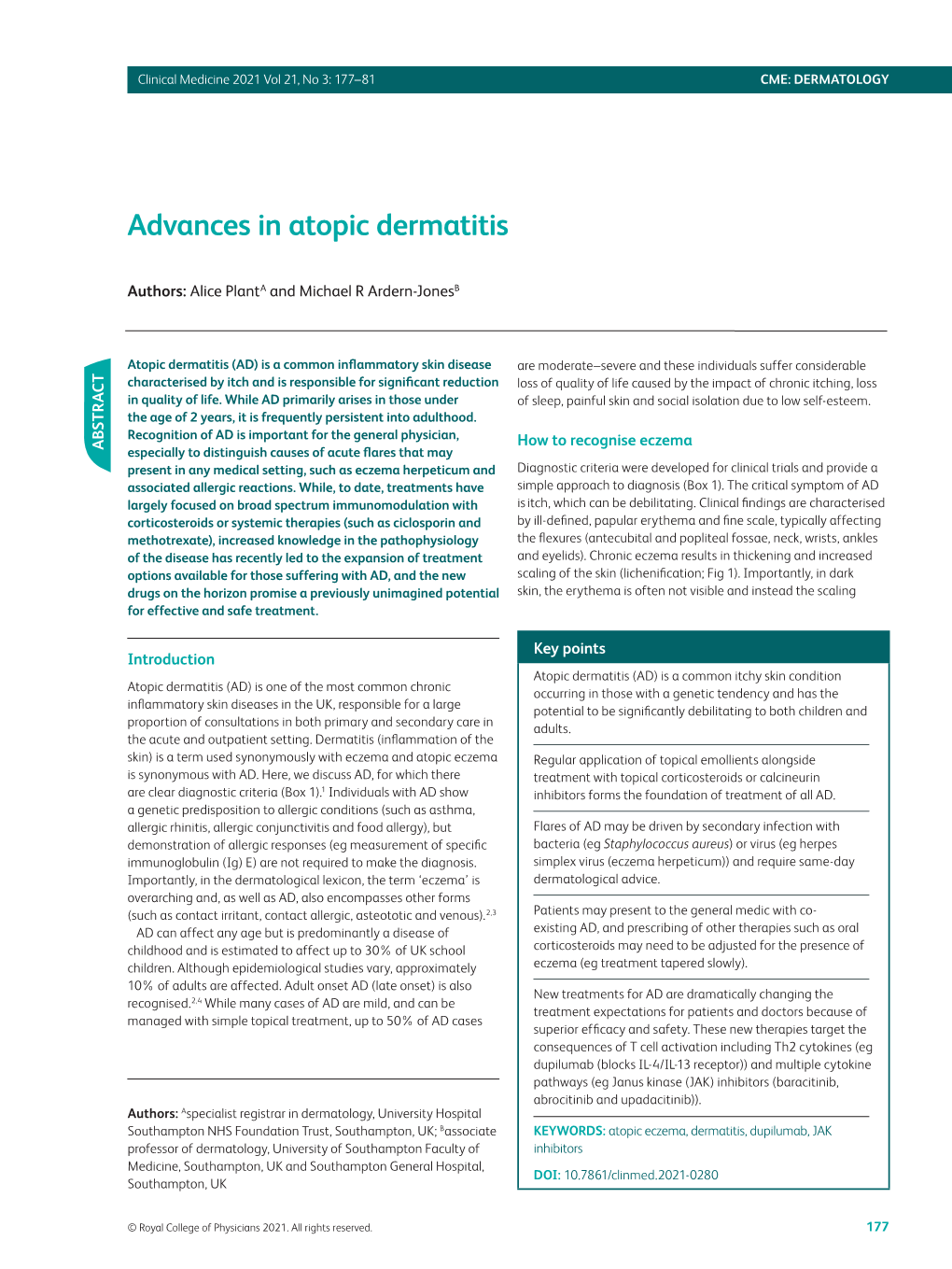 Advances in Atopic Dermatitis