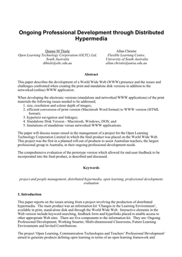 Ongoing Professional Development Through Distributed Hypermedia