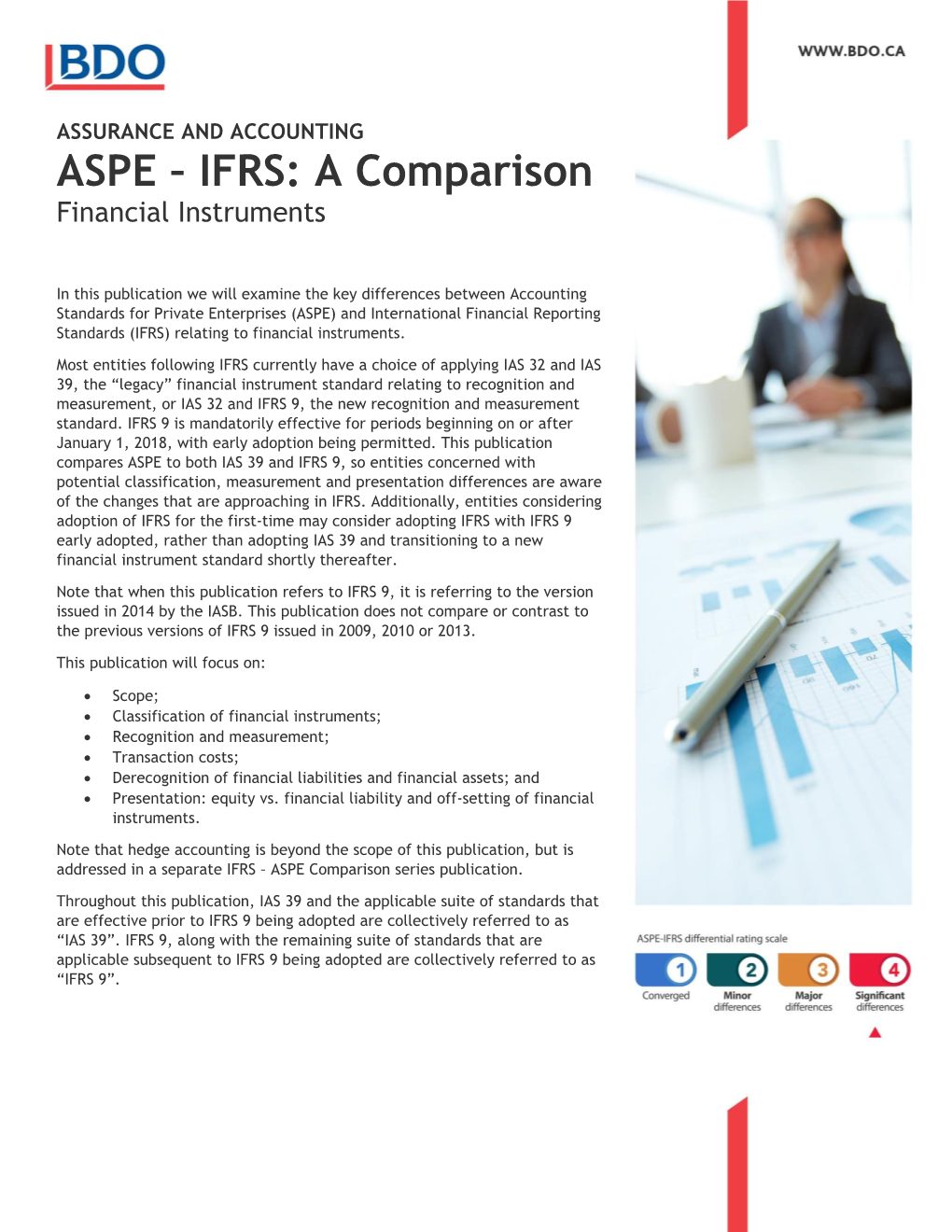 ASPE – IFRS: a Comparison Financial Instruments