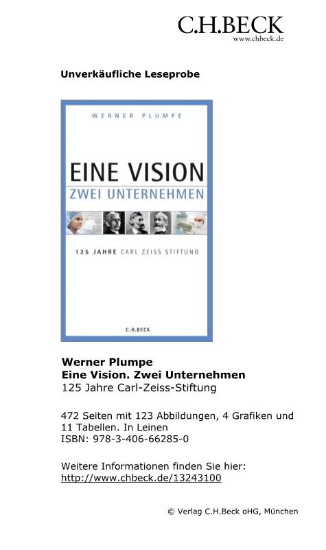 Eine Vision. Zwei Unternehmen 125 Jahre Carl-Zeiss-Stiftung