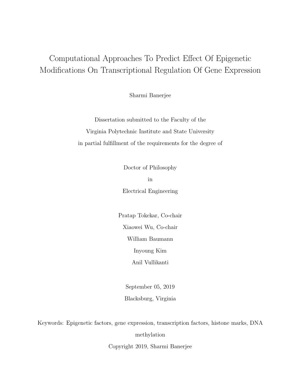 Computational Approaches to Predict Effect of Epigenetic Modifications