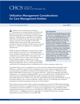 Utilization Management Considerations for Care Management Entities