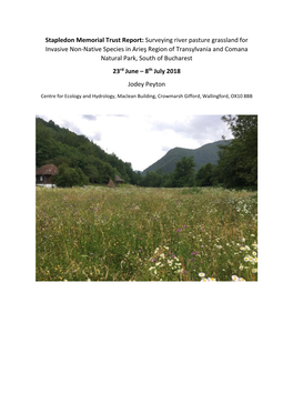 Stapledon Memorial Trust Report: Surveying River Pasture Grassland