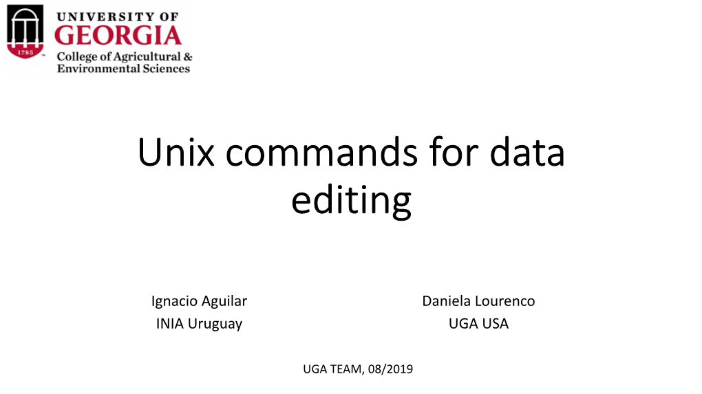 Unix Commands for Data Editing