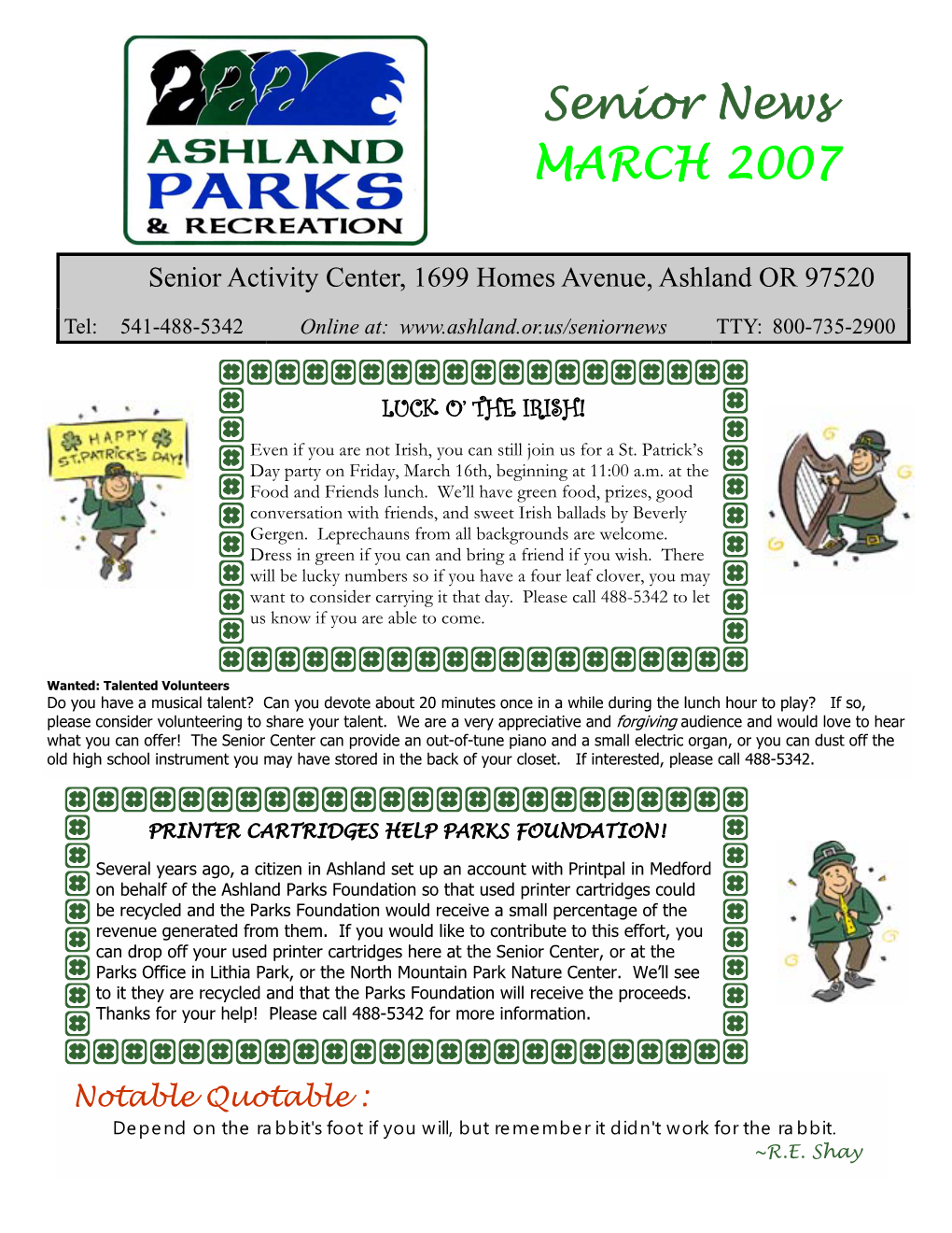 Senior News MARCH 2007