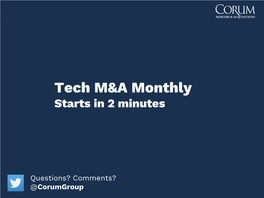 Tech M&A Monthly