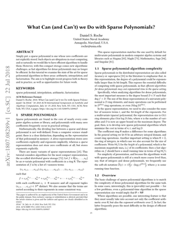 What Can (And Can't) We Do with Sparse Polynomials?