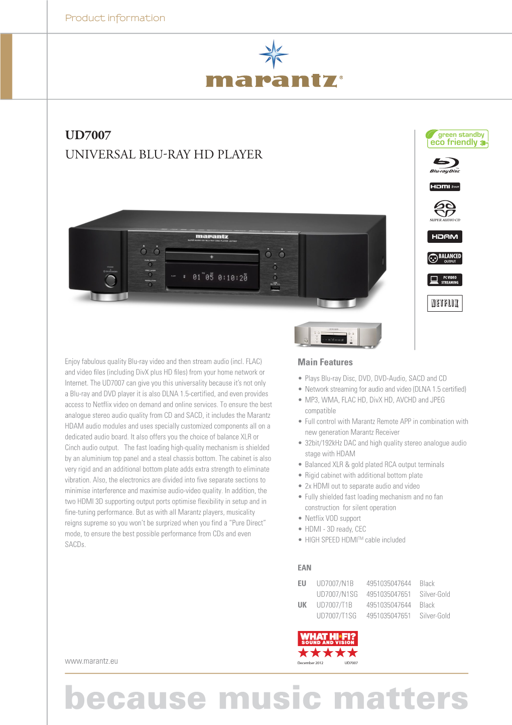 Ud7007 Universal Blu-Ray Hd Player