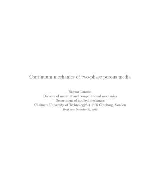 Continuum Mechanics of Two-Phase Porous Media