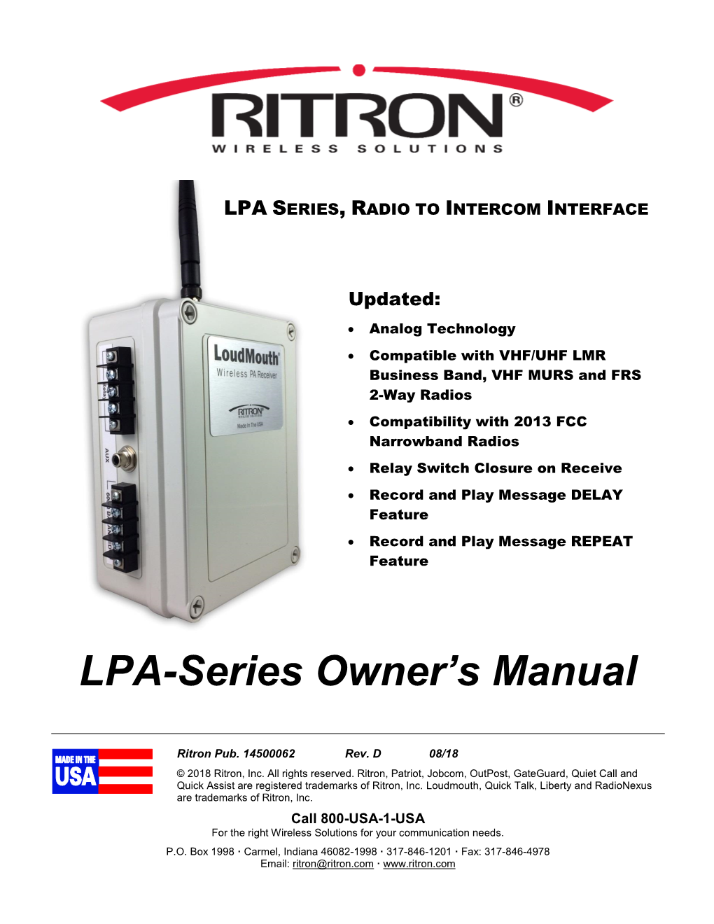 2.2 LPA-Series Radio Receiver Installation