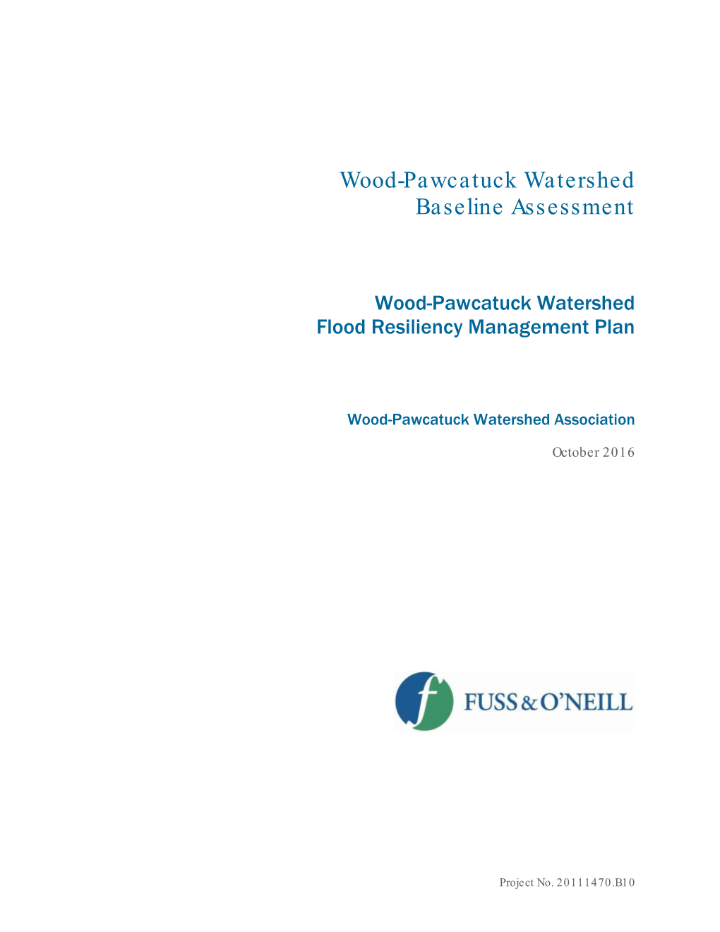 Wood-Pawcatuck Watershed Flood Resiliency Management Plan