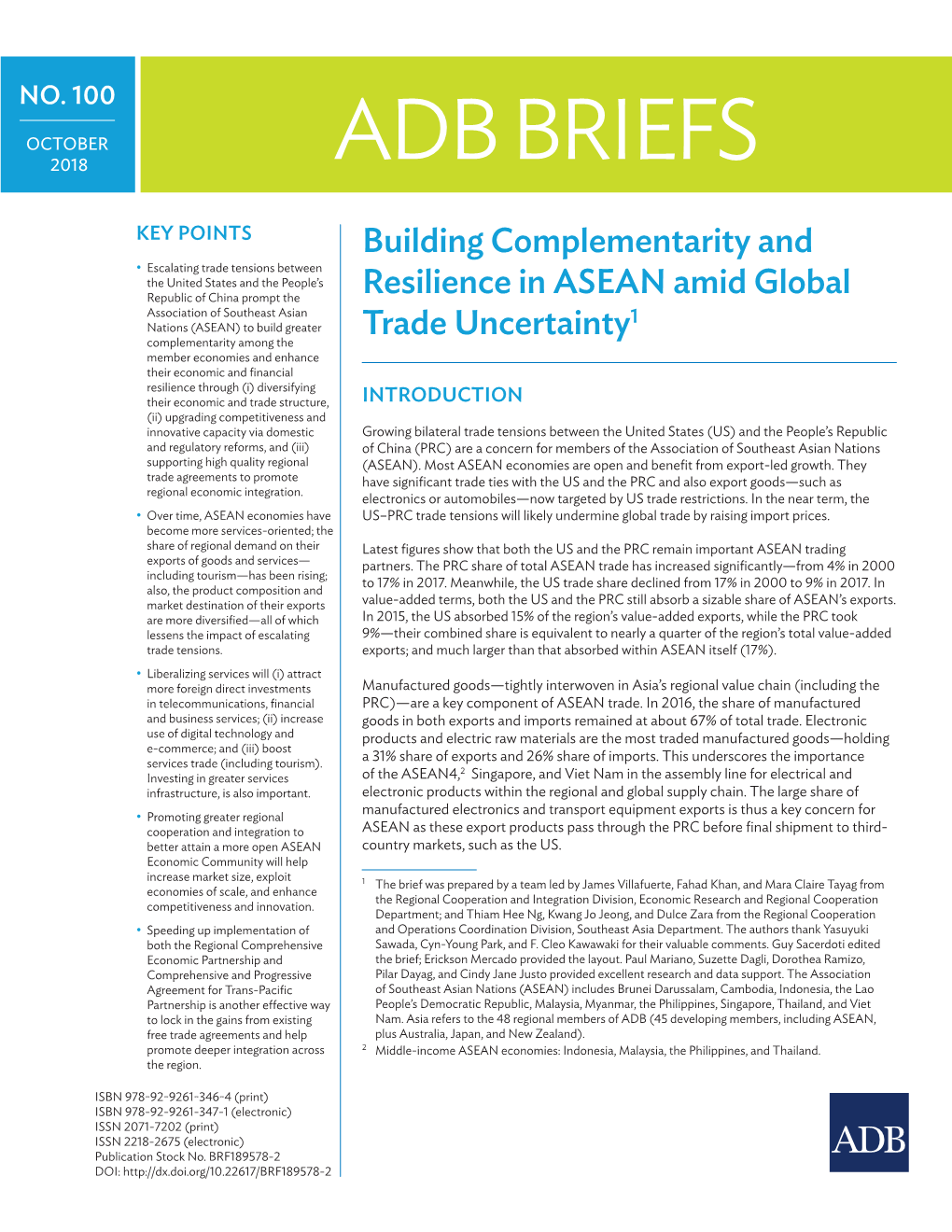 Building Complementarity and Resilience in ASEAN Amid Global Trade Uncertainty