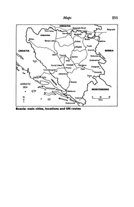 Bosnia: Main Cities, Locations and UN Routes N) (Jt Mountains O'l
