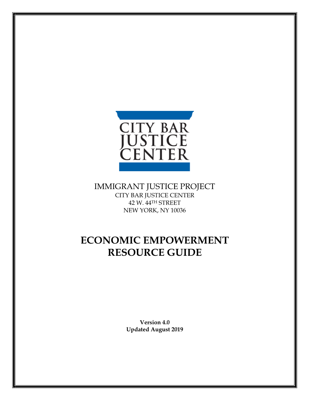 Economic Empowerment Resource Guide (August 2019)