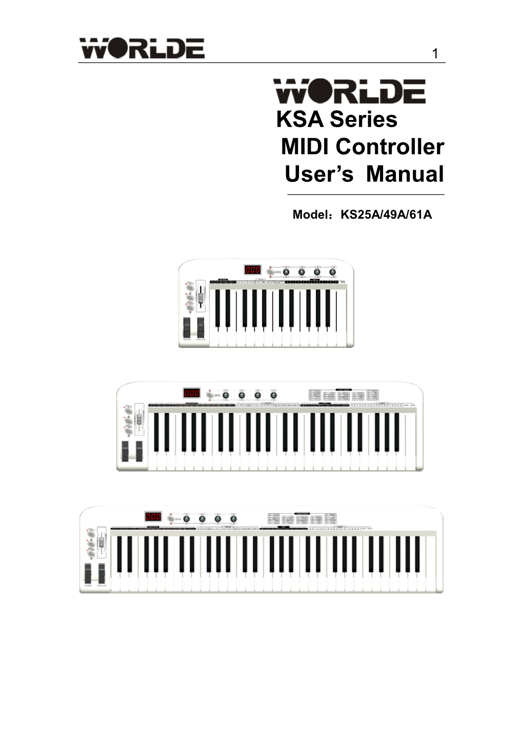 KSA Series MIDI Controller User's Manual