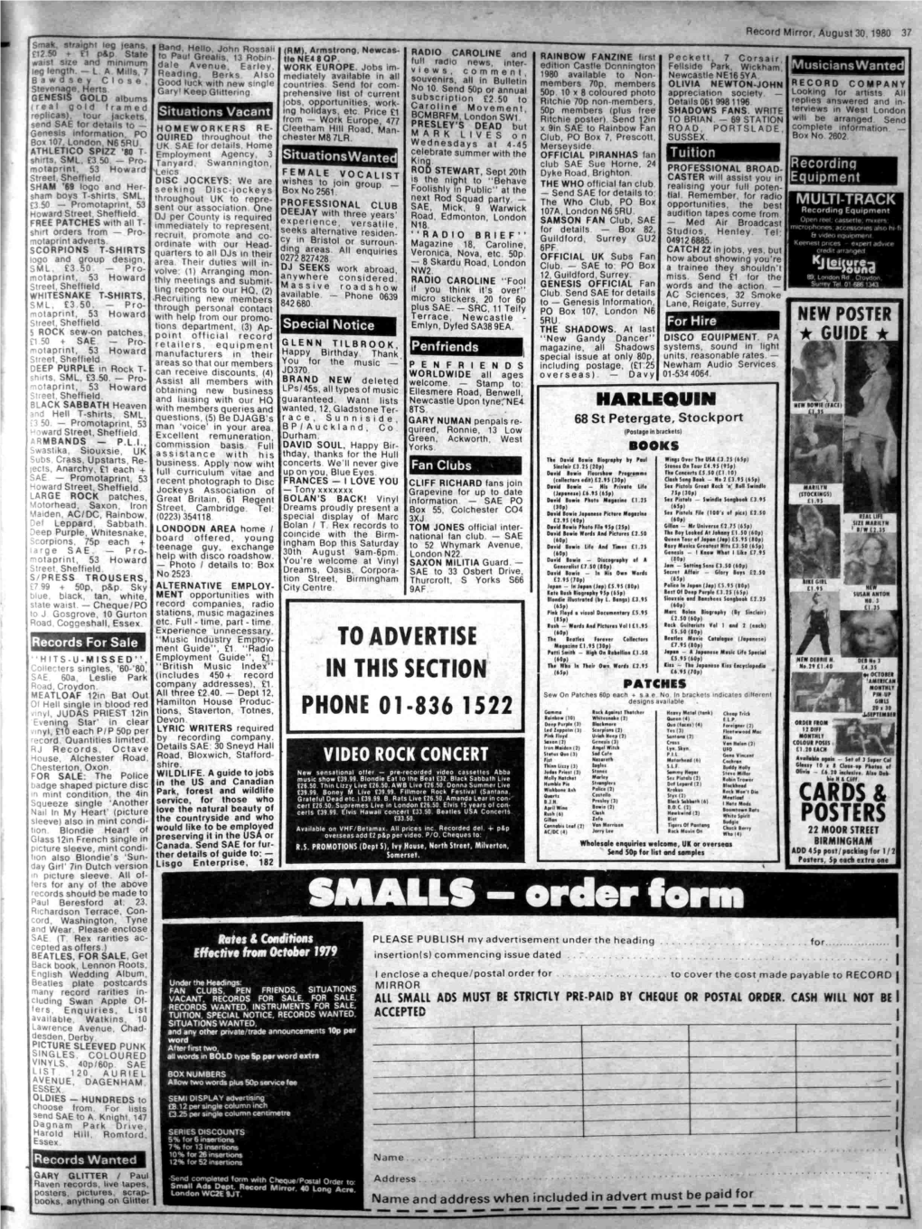 SMALLS Richardson Terrace, Con- - Order Form Cord, Washington, Tyne and Wear