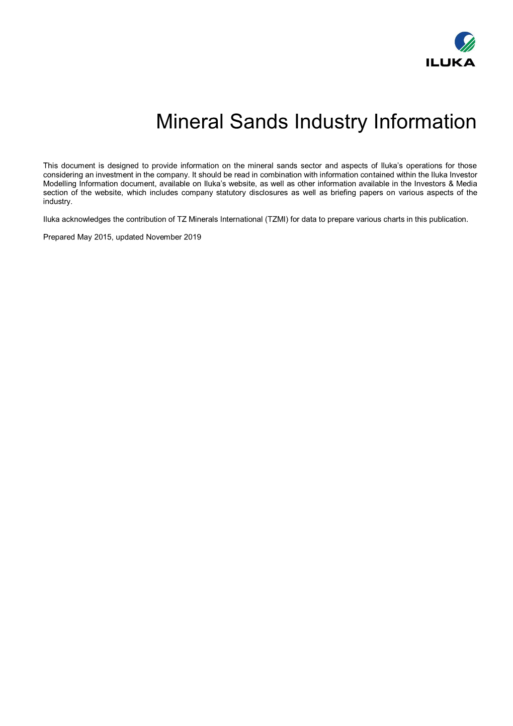 Mineral Sands Industry Information