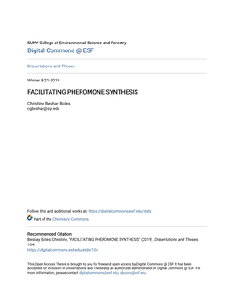 Facilitating Pheromone Synthesis