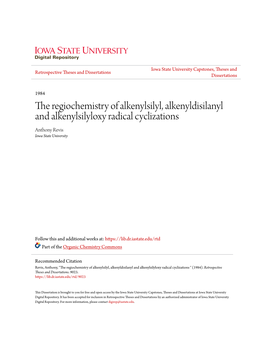 The Regiochemistry of Alkenylsilyl, Alkenyldisilanyl and Alkenylsilyloxy Radical Cyclîzations