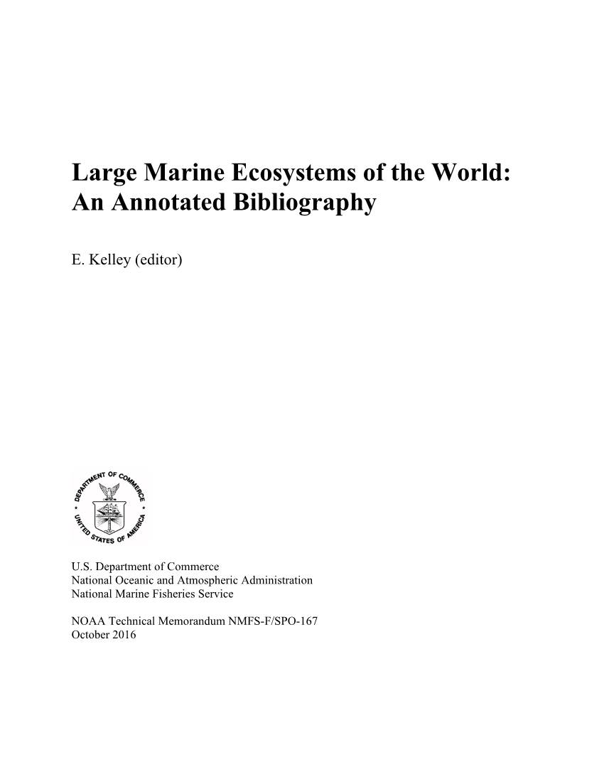 Large Marine Ecosystems of the World: an Annotated Bibliography