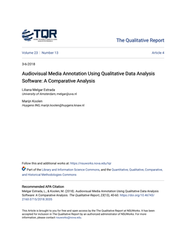 Audiovisual Media Annotation Using Qualitative Data Analysis Software: a Comparative Analysis