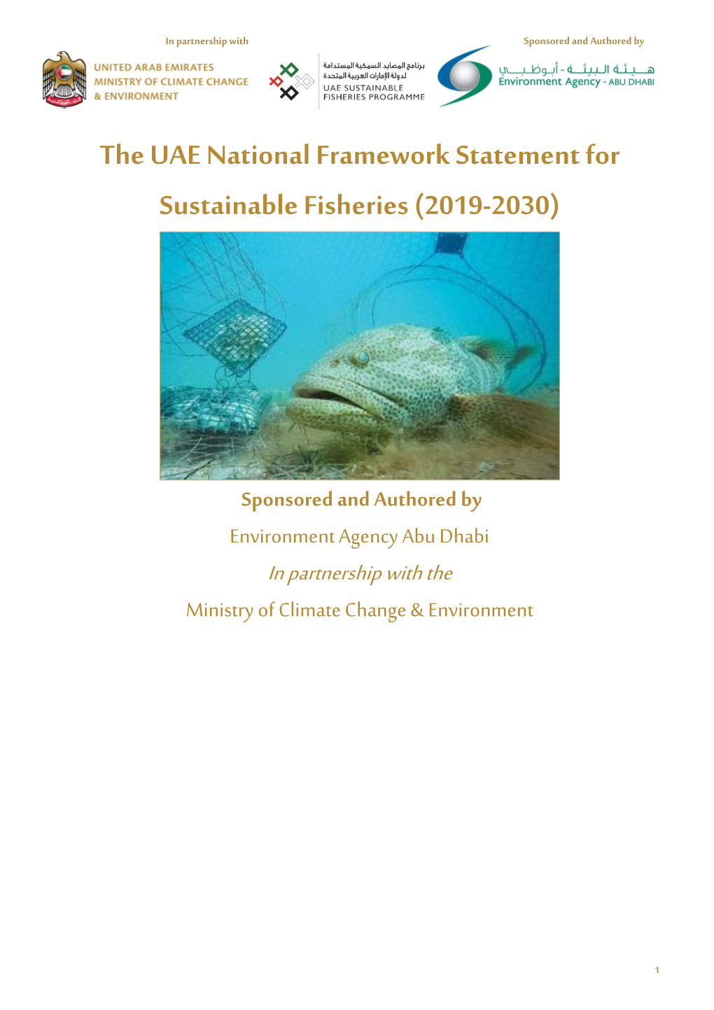 The UAE National Framework Statement for Sustainable Fisheries (2019-2030)