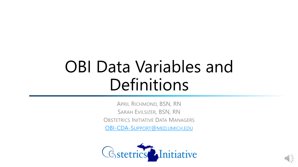 OBI Data Variables and Definitions