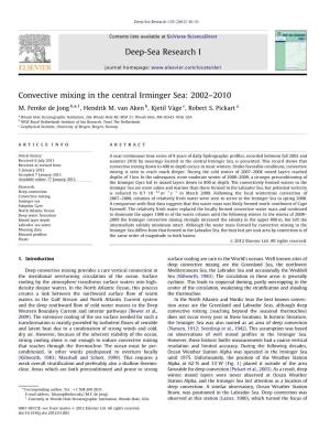 Convective Mixing in the Central Irminger Sea 2002–2010