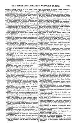 The Edinburgh Gazette, October 29, 1867. 1249