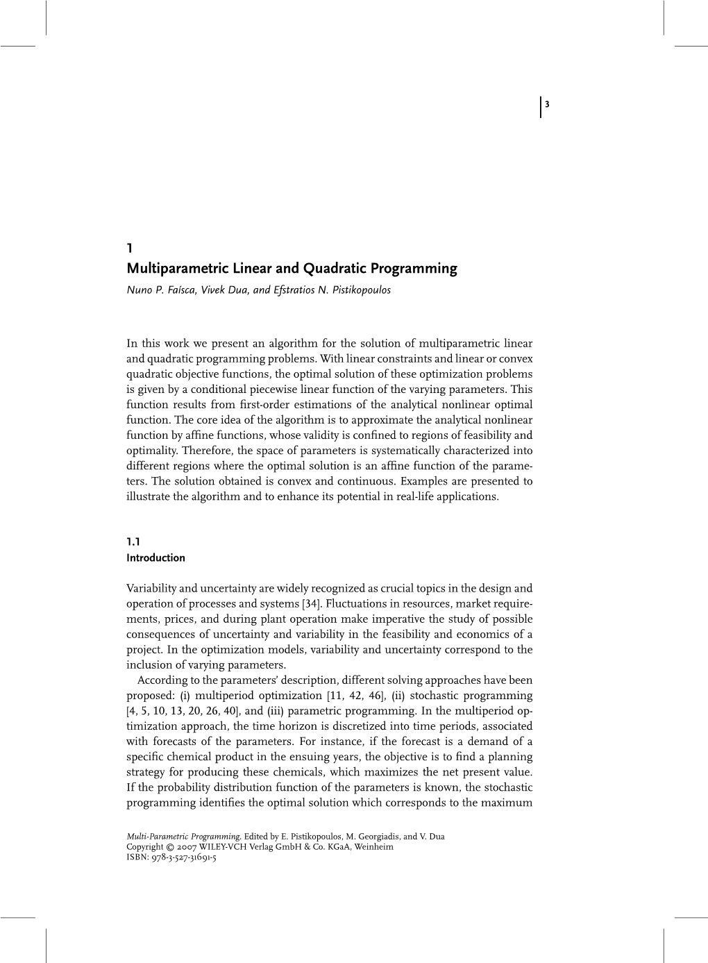 Multiparametric Linear and Quadratic Programming Nuno P