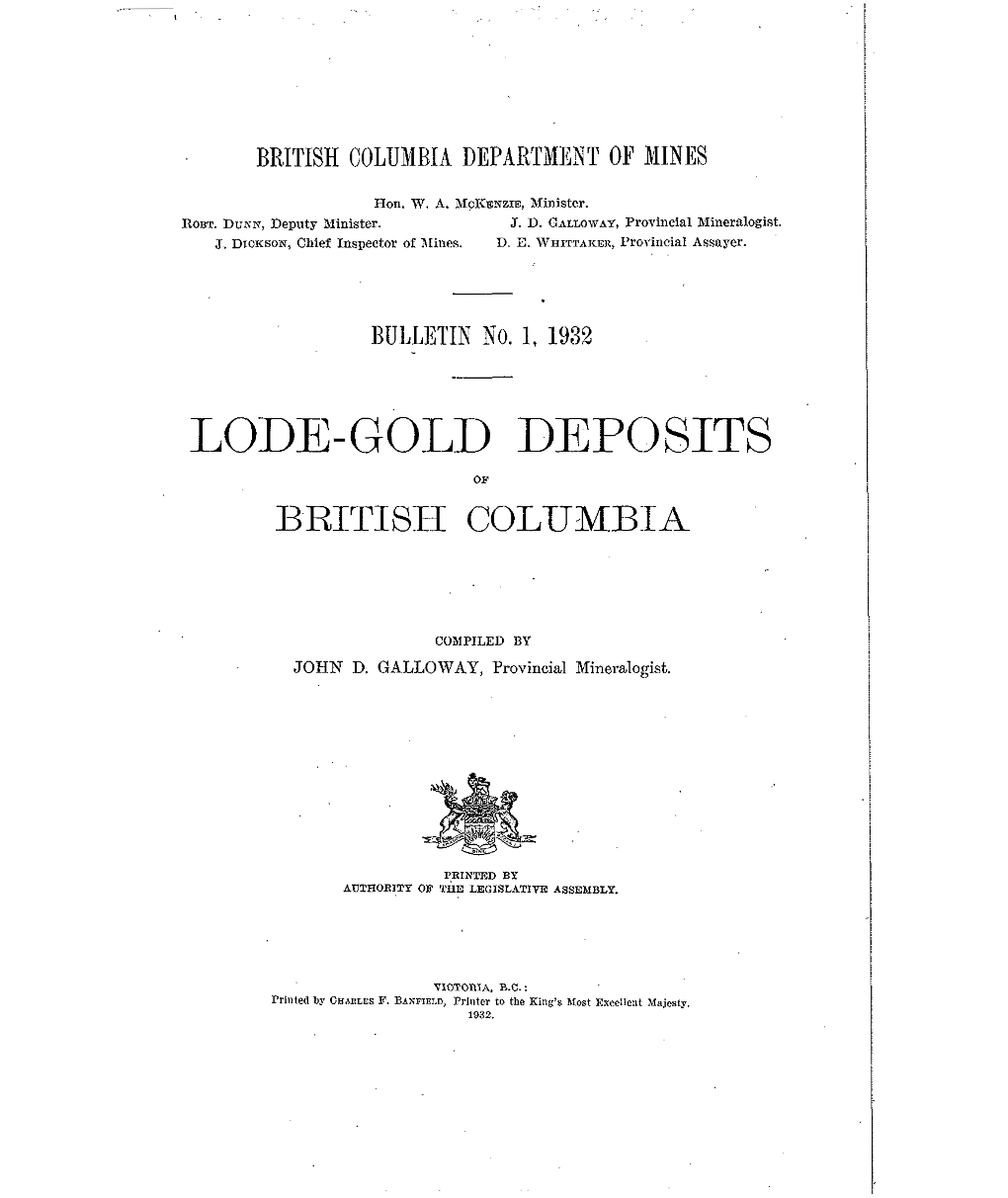 Lode-Gold Deposits