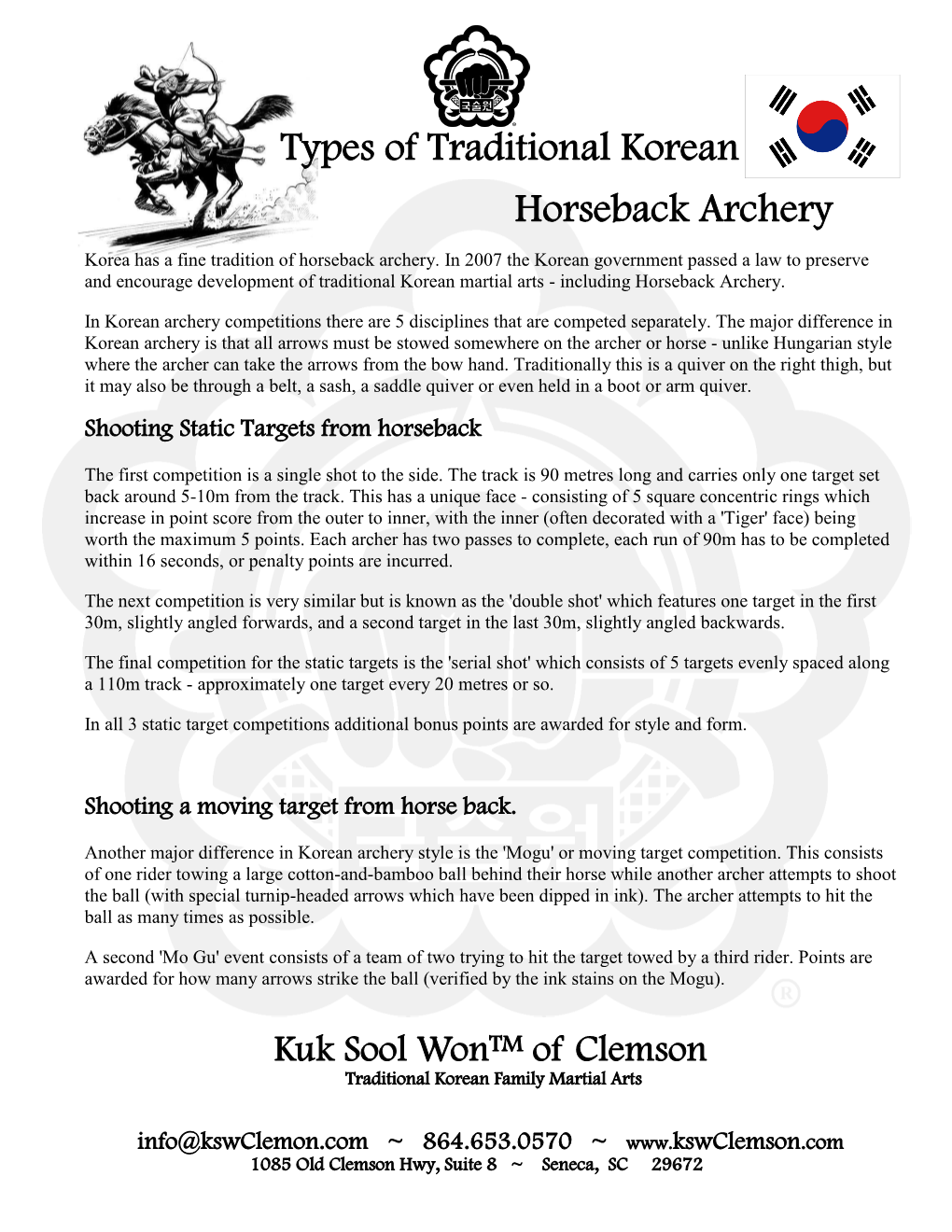 Types of Traditional Korean Horseback Archery