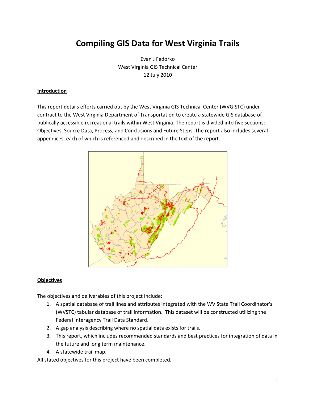 2010 Compiling GIS Data for West Virginia Trails