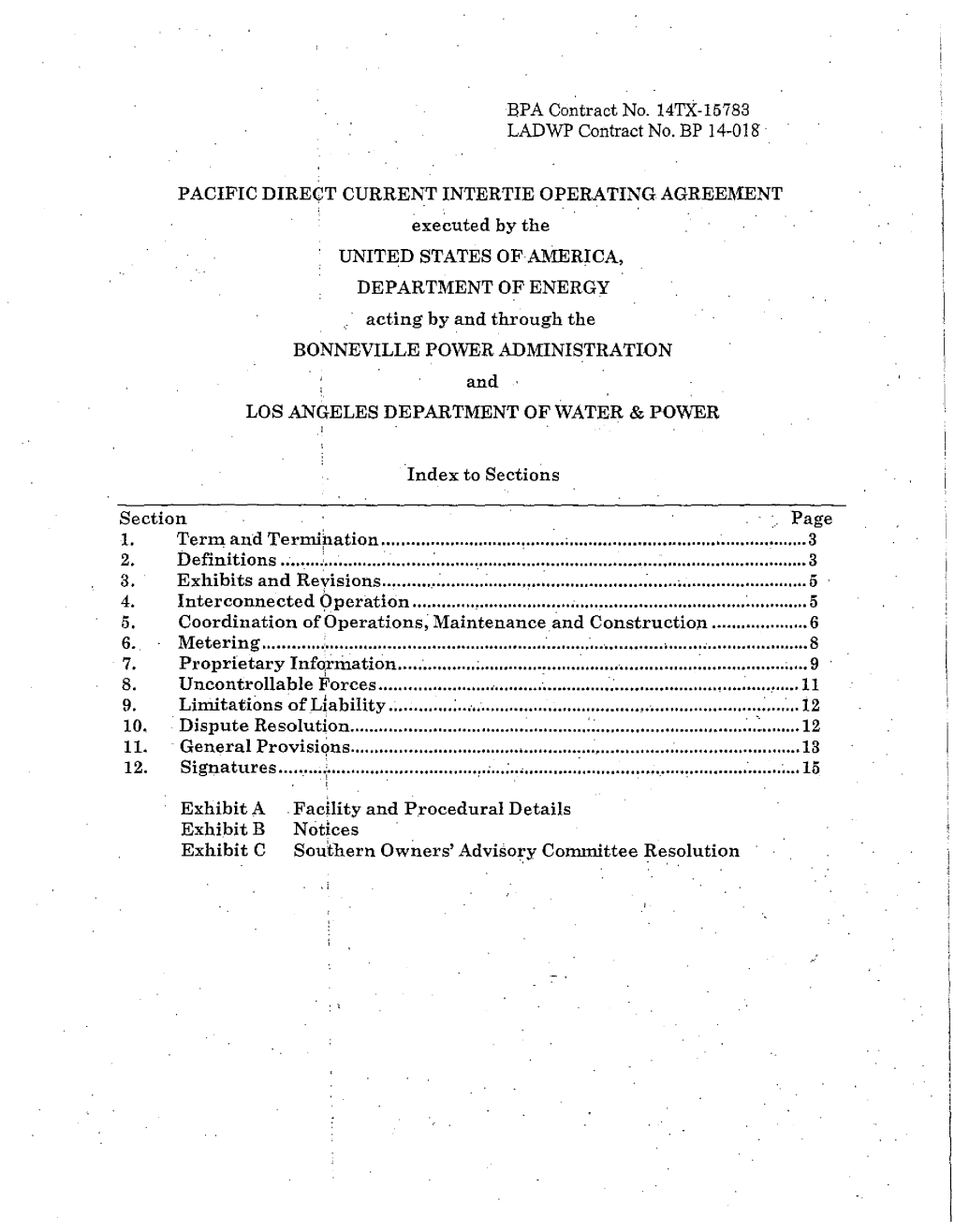 UPA Contract No. 14TX-15783 LADWP Contract No. BP 14-018